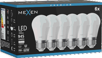 Mexen Nova 6x LED-Glühbirne E27, G45, 9W, Neutral - 4000K, 945 lm - L101-E27-0940-01x06