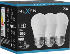 Mexen Nova 3x LED-Glühbirne E27, G45, 10W, Neutral - 4000K, 1055 lm - L101-E27-1040-01x03