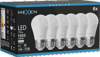 Mexen Nova 6x LED Glühbirne E27, G45, 10W, Neutral - 4000K, 1055 lm - L101-E27-1040-01x06