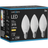 Mexen Nova 3x LED-Glühbirne E14, C37, 3W, Warm - 3000K, 315 lm - L102-E14-0330-01x03