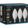 Mexen Nova 3x LED-Glühlampe E14, C37, 4W, Warm - 3000K, 420 lm - L102-E14-0430-01x03
