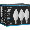 Mexen Nova 3x LED-Glühbirne E14, C37, 4W, Kalt - 6500K, 420 lm - L102-E14-0465-01x03