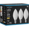Mexen Nova 3x LED-Glühbirne E14, C37, 6W, Warm - 3000K, 630 lm - L102-E14-0630-01x03