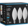 Mexen Nova 3x LED-Birne E14, C37, 9W, Kalt - 6500K, 945 lm - L102-E14-0965-01x03
