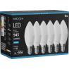 Mexen Nova 6x LED-Glühbirne E14, C37, 9W, Kalt - 6500K, 945 lm - L102-E14-0965-01x06