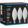 Mexen Nova 3x LED-Glühlampe E14, C37, 10W, Warm - 3000K, 1055 lm - L102-E14-1030-01x03
