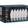Mexen Nova 6x LED-Glühbirne E27, C37, 5W, Warm - 3000K, 525 lm - L102-E27-0530-01x06