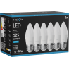 Mexen Nova 6x LED-Lampe E27, C37, 5W, Kalt - 6500K, 525 lm - L102-E27-0565-01x06