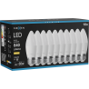 Mexen Nova 10x LED-Glühbirne E27, C37, 8W, Warm - 3000K, 840 lm - L102-E27-0830-01x10