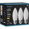 Mexen Nova 3x LED-Lampe E27, C37, 10W, Warm - 3000K, 1055 lm - L102-E27-1030-01x03