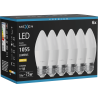 Mexen Nova 6x LED-Glühbirne E27, C37, 10W, Warm - 3000K, 1055 lm - L102-E27-1030-01x06