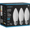 Mexen Nova 3x LED Glühbirne E27, C37, 10W, Kalt - 6500K, 1055 lm - L102-E27-1065-01x03
