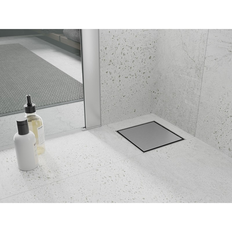 Mexen Flat-Q M13 quadratische Bodenablauf 12 x 12 cm, Inox - 1010012