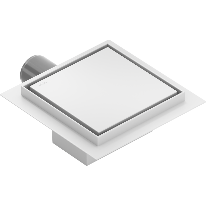 Mexen Flat-Q M13 quadratischer Bodenablauf 15 x 15 cm, weiß - 1210015