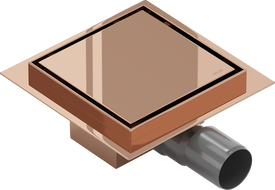 Mexen Flat-Q M13 quadratischer Bodenablauf 12 x 12 cm, Roségold - 1610012
