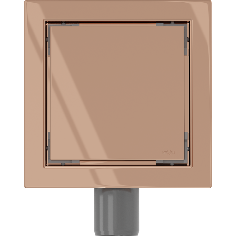 Mexen Flat-Q M13 quadratischer Bodenablauf 12 x 12 cm, Roségold - 1610012