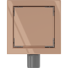 Mexen Flat-Q M13 quadratischer Bodenablauf 12 x 12 cm, Roségold - 1610012