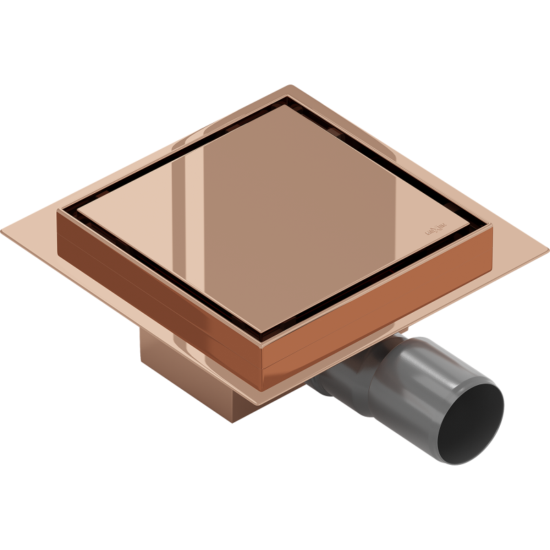 Mexen Flat-Q M13 Bodenablauf quadratisch 15 x 15 cm, Roségold - 1610015