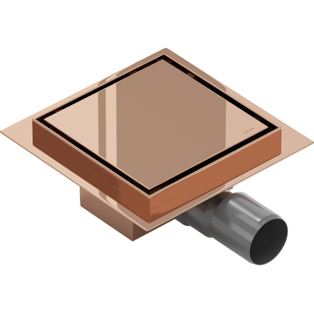Mexen Flat-Q M13 Bodenablauf quadratisch 15 x 15 cm, Roségold - 1610015