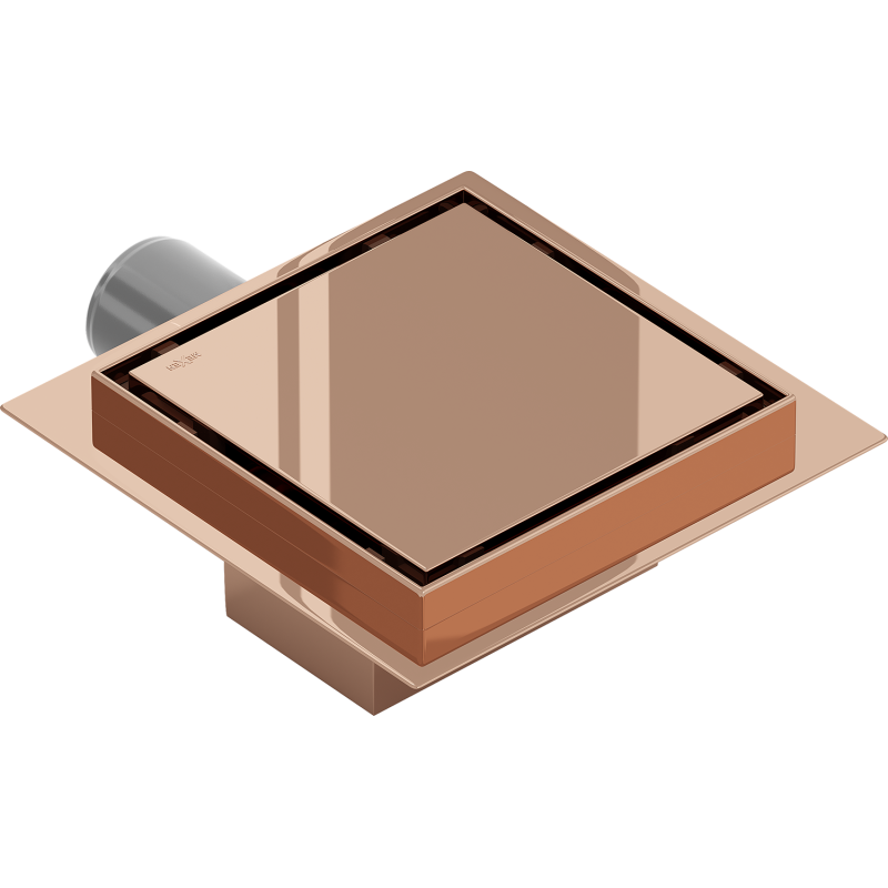 Mexen Flat-Q M13 Bodenablauf quadratisch 15 x 15 cm, Roségold - 1610015