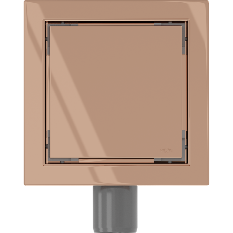 Mexen Flat-Q M13 Bodenablauf quadratisch 15 x 15 cm, Roségold - 1610015