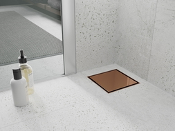 Mexen Flat-Q M13 Bodenablauf quadratisch 15 x 15 cm, Roségold - 1610015