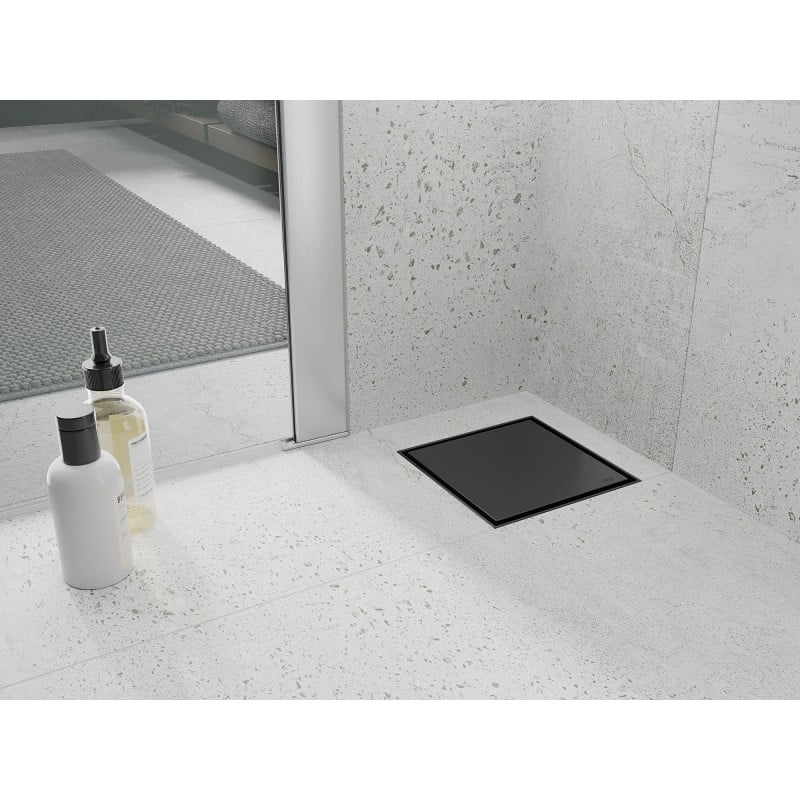 Mexen Flat-Q M13 quadratischer Bodenablauf 25 x 25 cm, schwarz - 1710025