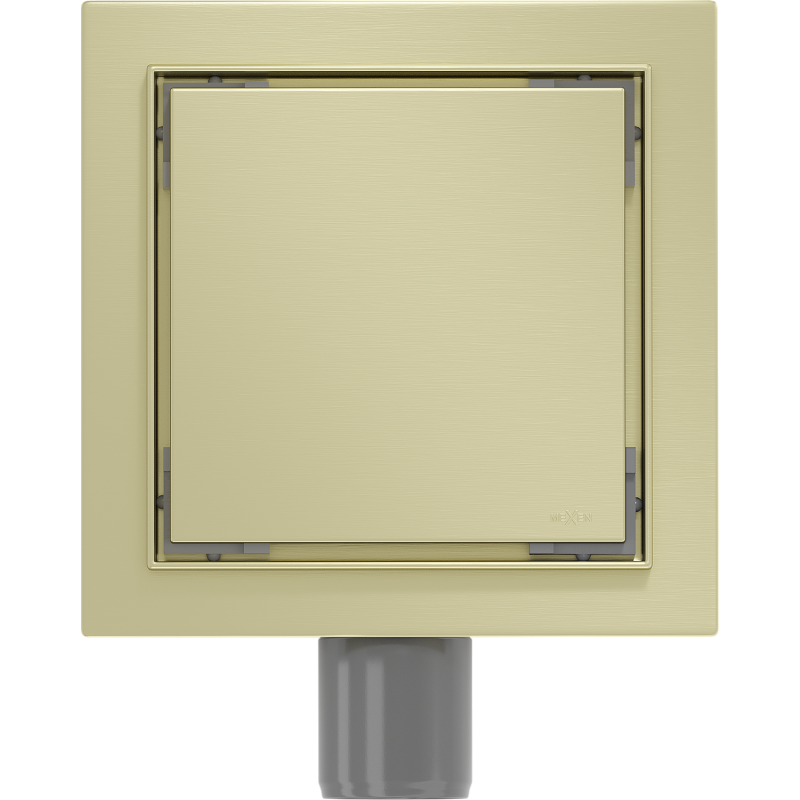 Mexen Flat-Q M13 Bodenablauf quadratisch 15 x 15 cm, gold gebürstet - 1A10015