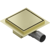 Mexen Flat-Q M13 Bodenablauf quadratisch 15 x 15 cm, gold gebürstet - 1A10015