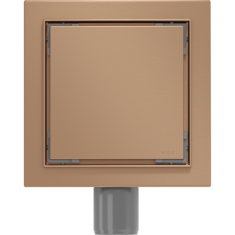 Mexen Flat-Q M13 quadratischer Bodenablauf 12 x 12 cm, gebürstetes Kupfer - 1C10012