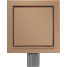 Mexen Flat-Q M13 quadratischer Bodenablauf 12 x 12 cm, gebürstetes Kupfer - 1C10012