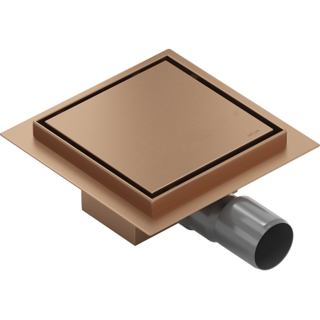Mexen Flat-Q M13 quadratischer Bodenablauf 12 x 12 cm, gebürstetes Kupfer - 1C10012
