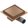 Mexen Flat-Q M13 quadratischer Bodenablauf 12 x 12 cm, gebürstetes Kupfer - 1C10012
