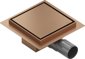 Mexen Flat-Q M13 quadratischer Bodenablauf 12 x 12 cm, gebürstetes Kupfer - 1C10012