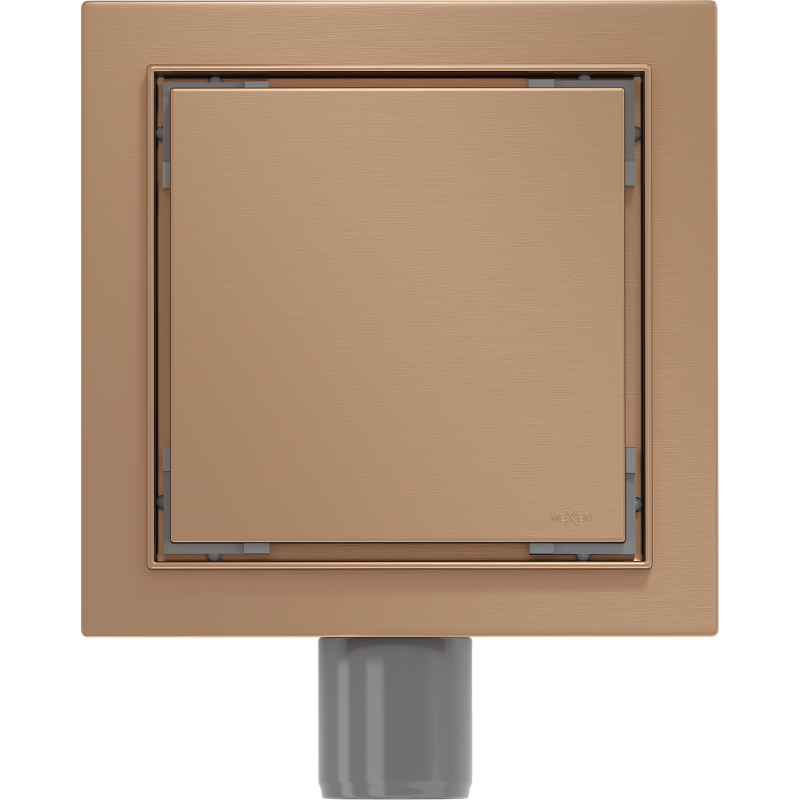 Mexen Flat-Q M13 quadratischer Bodenablauf 15 x 15 cm, gebürstetes Kupfer - 1C10015