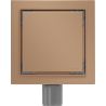 Mexen Flat-Q M13 quadratischer Bodenablauf 15 x 15 cm, gebürstetes Kupfer - 1C10015