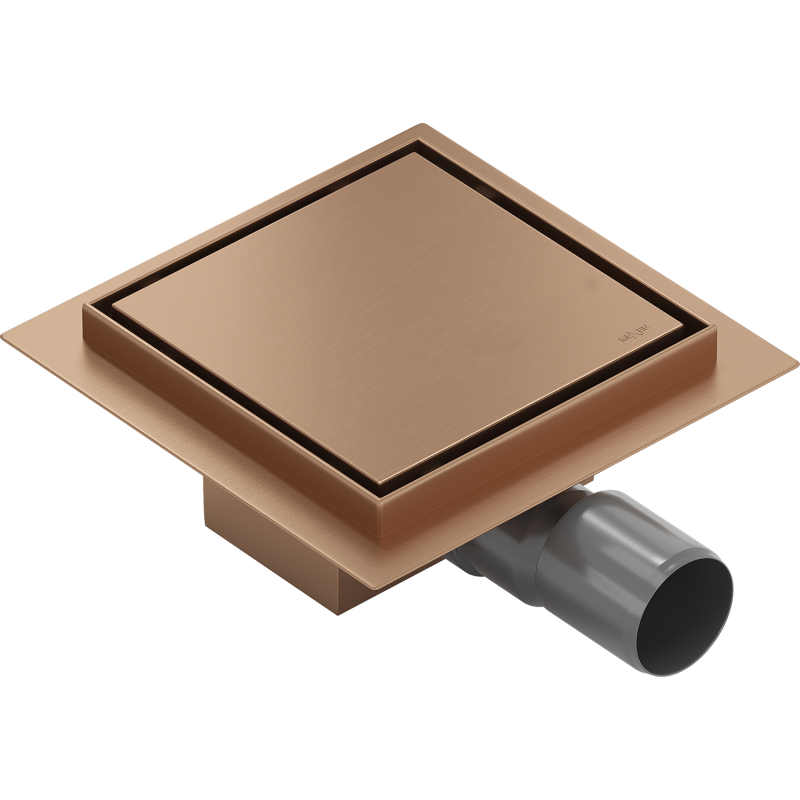 Mexen Flat-Q M13 quadratischer Bodenablauf 15 x 15 cm, gebürstetes Kupfer - 1C10015