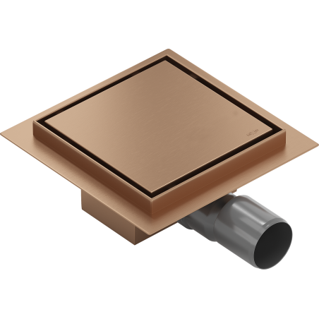 Mexen Flat-Q M13 quadratischer Bodenablauf 15 x 15 cm, gebürstetes Kupfer - 1C10015
