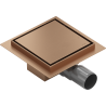 Mexen Flat-Q M13 quadratischer Bodenablauf 15 x 15 cm, gebürstetes Kupfer - 1C10015