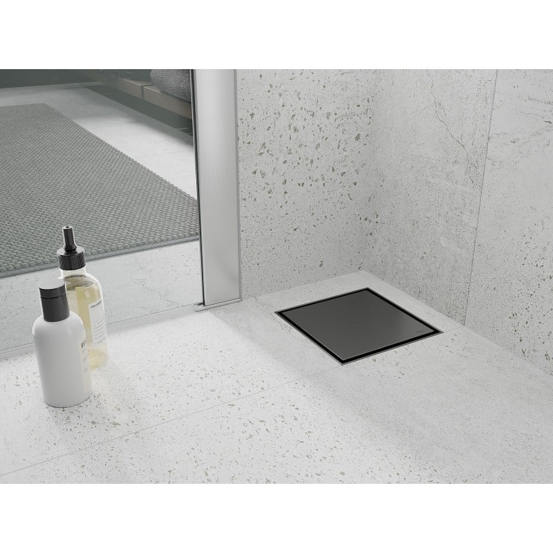 Mexen Flat-Q M13 Bodenablauf quadratisch 12 x 12 cm, gun gray gebürstet - 1E10012