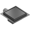 Mexen Flat-Q M13 Bodenablauf quadratisch 15 x 15 cm, Gun Gray gebürstet - 1E10015
