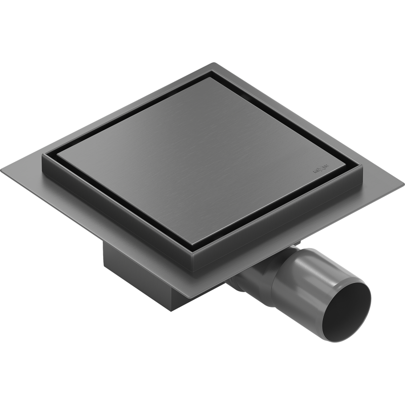 Mexen Flat-Q M13 Bodenablauf quadratisch 15 x 15 cm, Gun Gray gebürstet - 1E10015