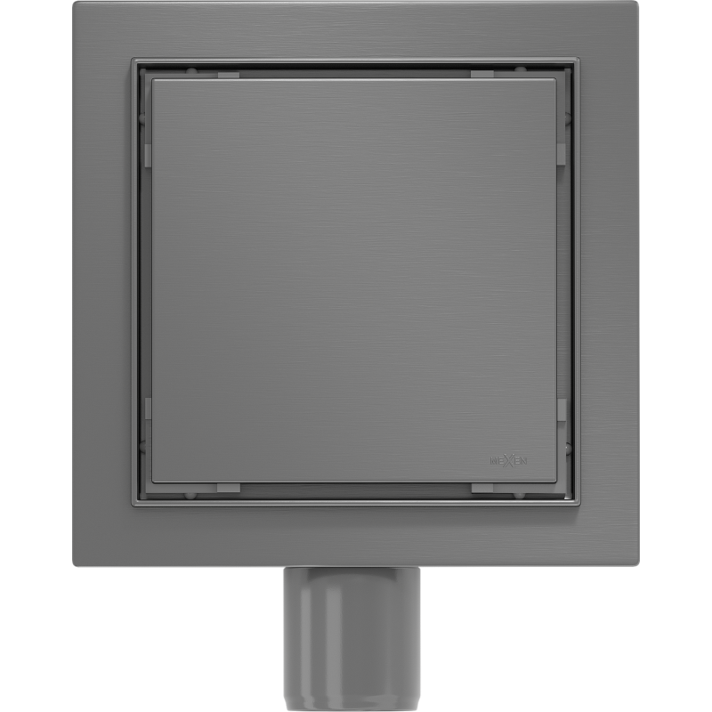 Mexen Flat-Q M13 Bodenablauf quadratisch 12 x 12 cm, gun gray gebürstet - 1E10012