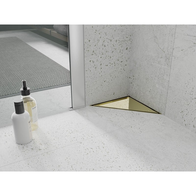 Mexen Flat-T M13 dreieckiger Bodenablauf 20 x 20 cm, gold - 1510320