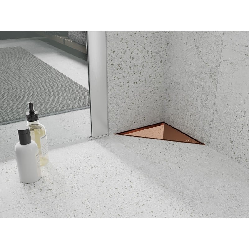 Mexen Flat-T M13 Bodenablauf dreieckig 20 x 20 cm, roségold - 1610320