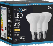 Mexen Nova 3x LED-Glühbirne E14, R50, 3W, Warm - 3000K, 315 lm - L103-E14-0330-01x03
