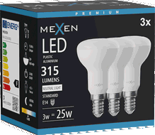 Mexen Nova 3x LED-Glühbirne E14, R50, 3W, Neutral - 4000K, 315 lm - L103-E14-0340-01x03