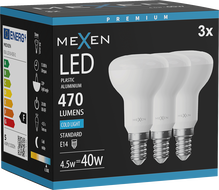 Mexen Nova 3x LED-Glühbirne E14, R50, 4,5W, Kalt - 6500K, 470 lm - L103-E14-0565-01x03