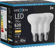 Mexen Nova 3x LED-Glühbirne E14, R50, 6W, Warm - 3000K, 630 lm - L103-E14-0630-01x03