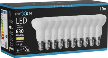 Mexen Nova 10x LED-Lampe E14, R50, 6W, Warm - 3000K, 630 lm - L103-E14-0630-01x10